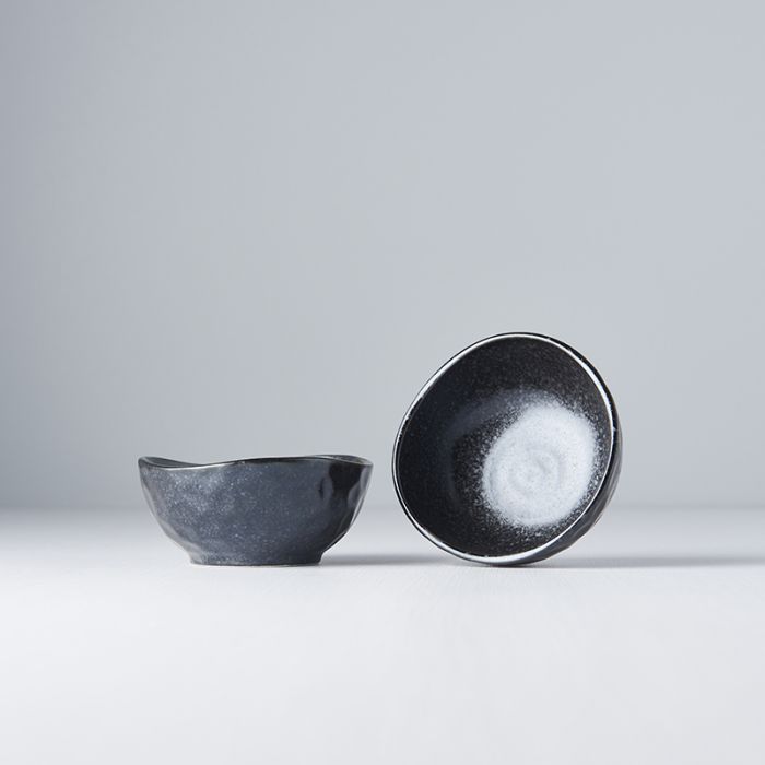 Sauce Dish Organic 9cm Kanso Matt Black Glaze