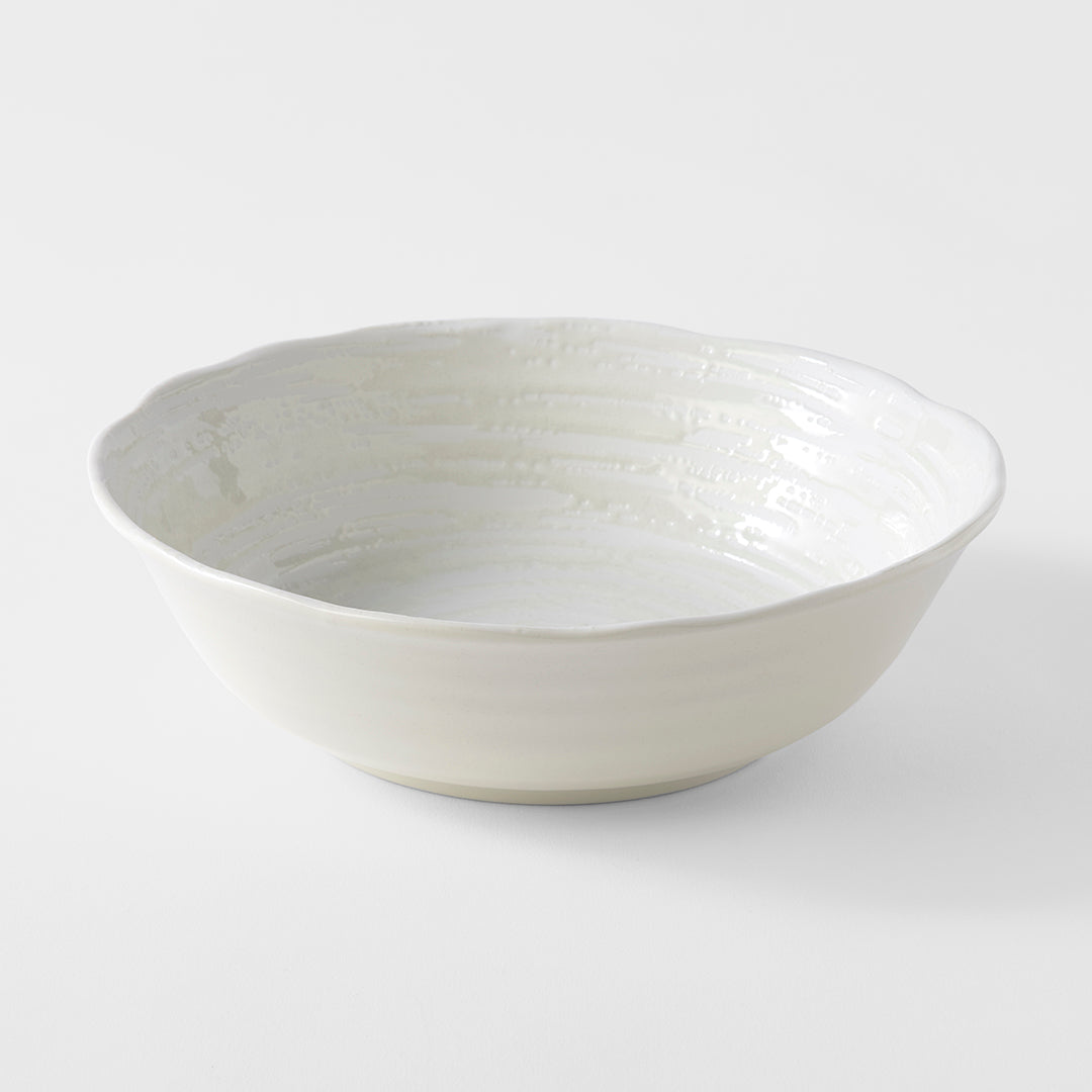 Bowl 21.5cm White Spiral Glaze