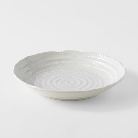 Pasta Bowl 22cm White Spiral Glaze