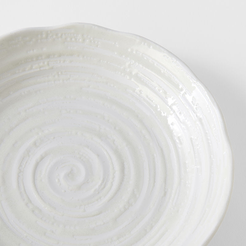 Pasta Bowl 22cm White Spiral Glaze