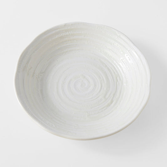 Bowl 23.5cm White Spiral Glaze