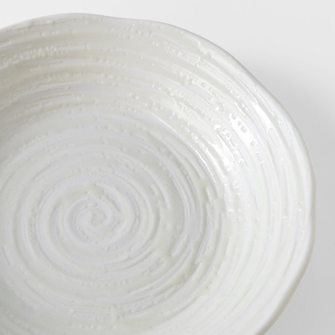 Bowl 23.5cm White Spiral Glaze