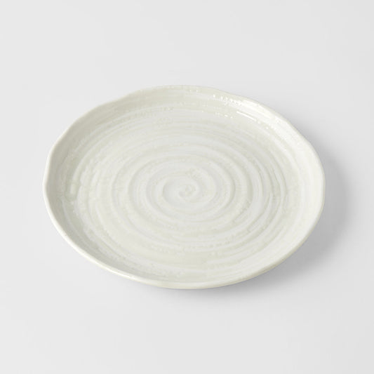 Side Plate 21.5cm White Spiral Glaze