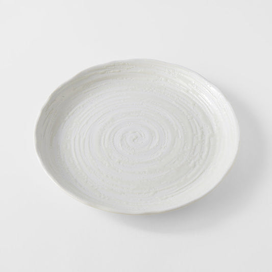 Dinner Plate 24.5cm White Spiral Glaze