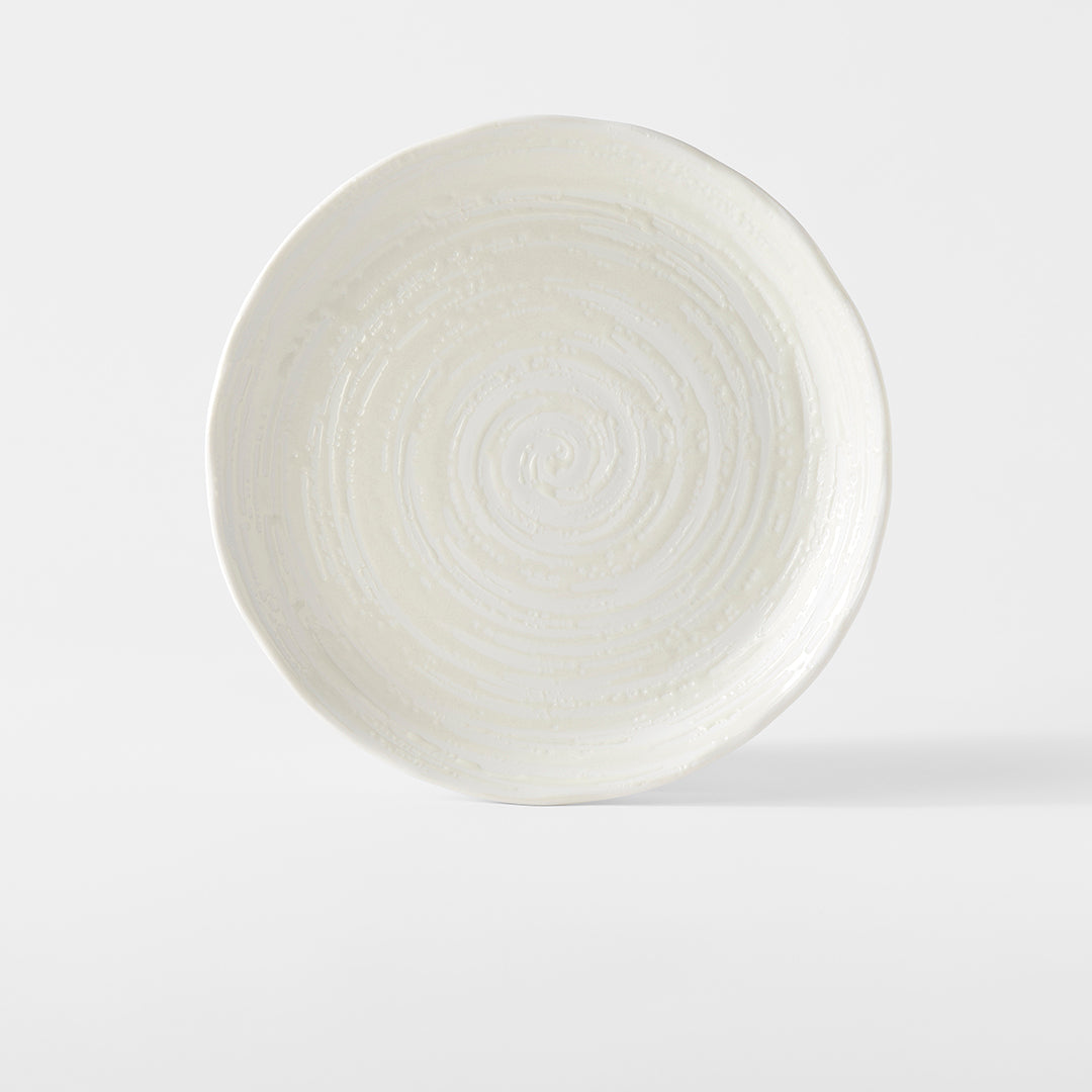 Dinner Plate 24.5cm White Spiral Glaze