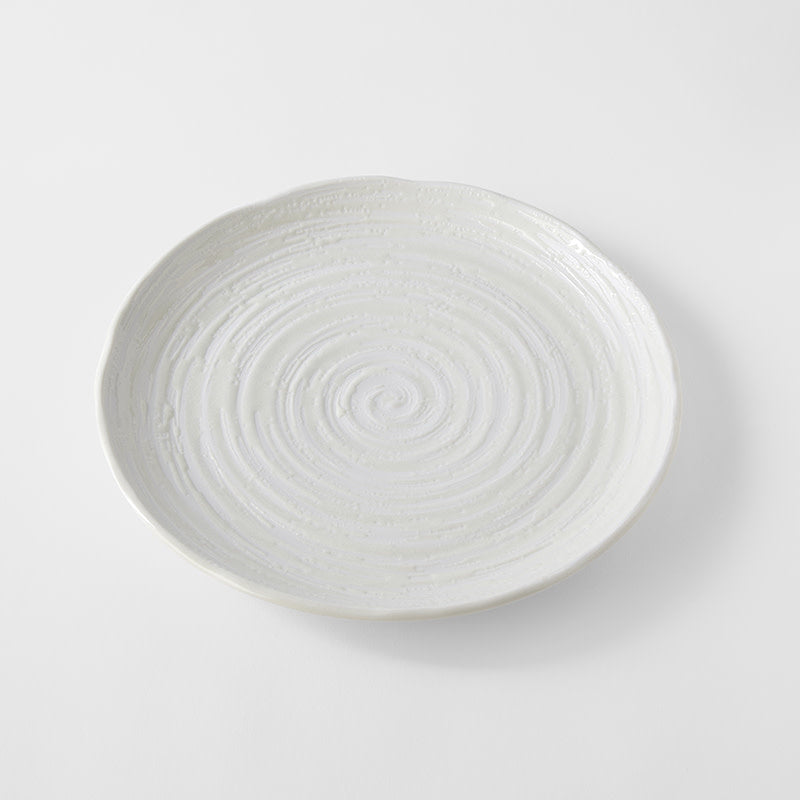 Dinner Plate 29.5cm White Spiral Glaze