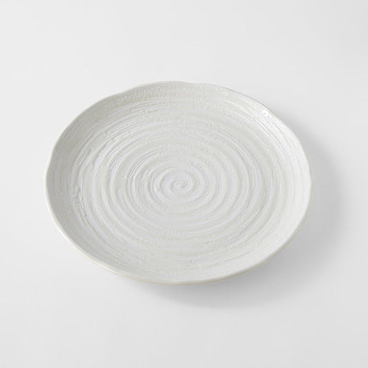 Dinner Plate 29.5cm White Spiral Glaze