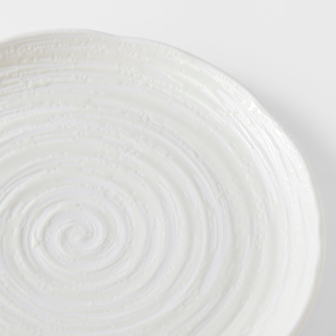 Dinner Plate 29.5cm White Spiral Glaze