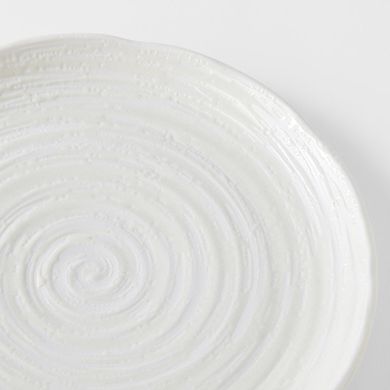 Dinner Plate 29.5cm White Spiral Glaze