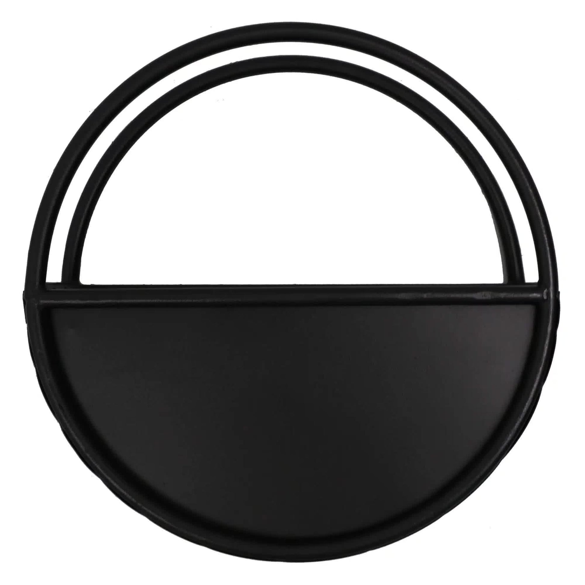 premium-floating-half-moon-semi-circle-metal-wall-planter-onyx-black-35cm