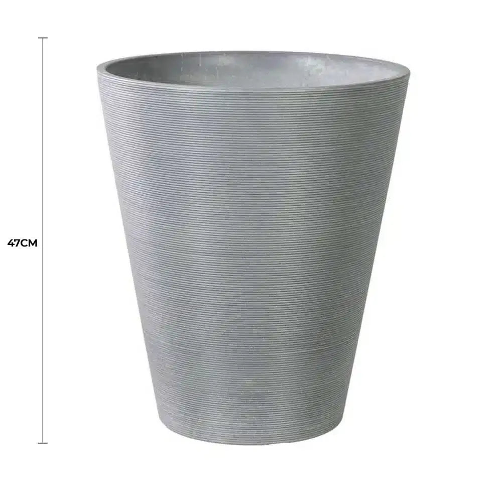 Decorative Textured Round Grey Planter 47cm