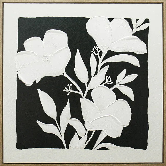 Bulk 4 Black & White Blooms A Framed Artwork 80cm
