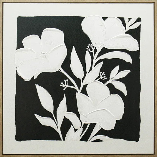 Black & White Blooms A Framed Artwork 80cm