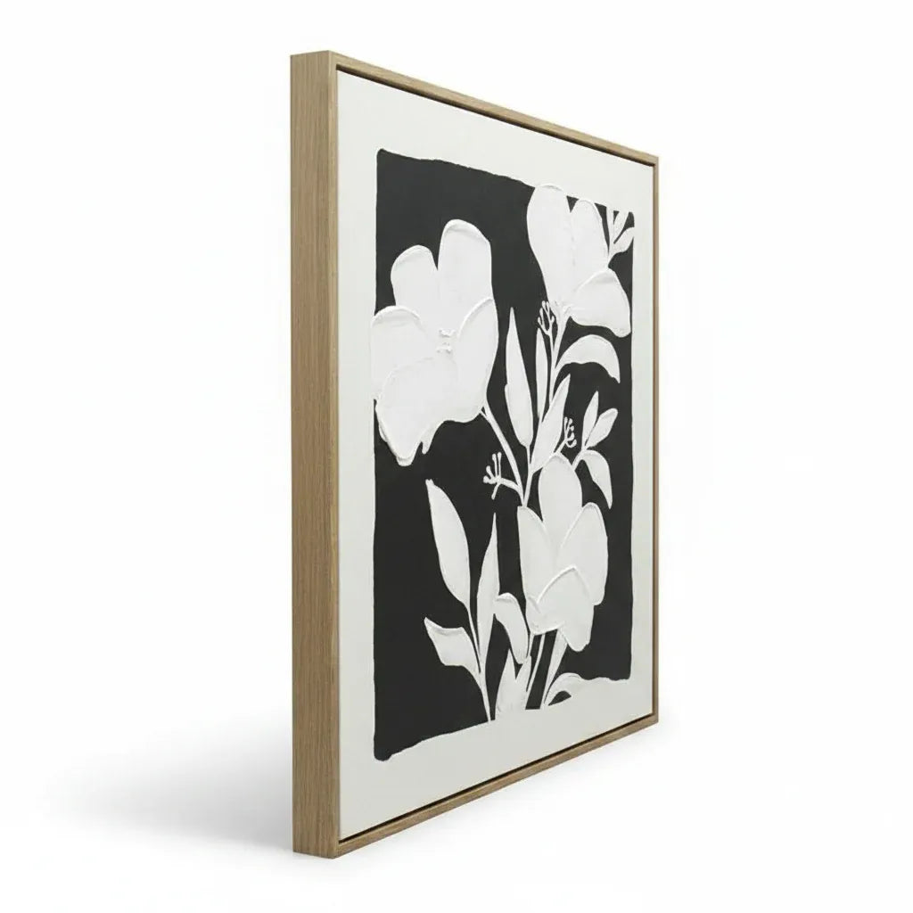 Bulk 4 Black & White Blooms A Framed Artwork 80cm