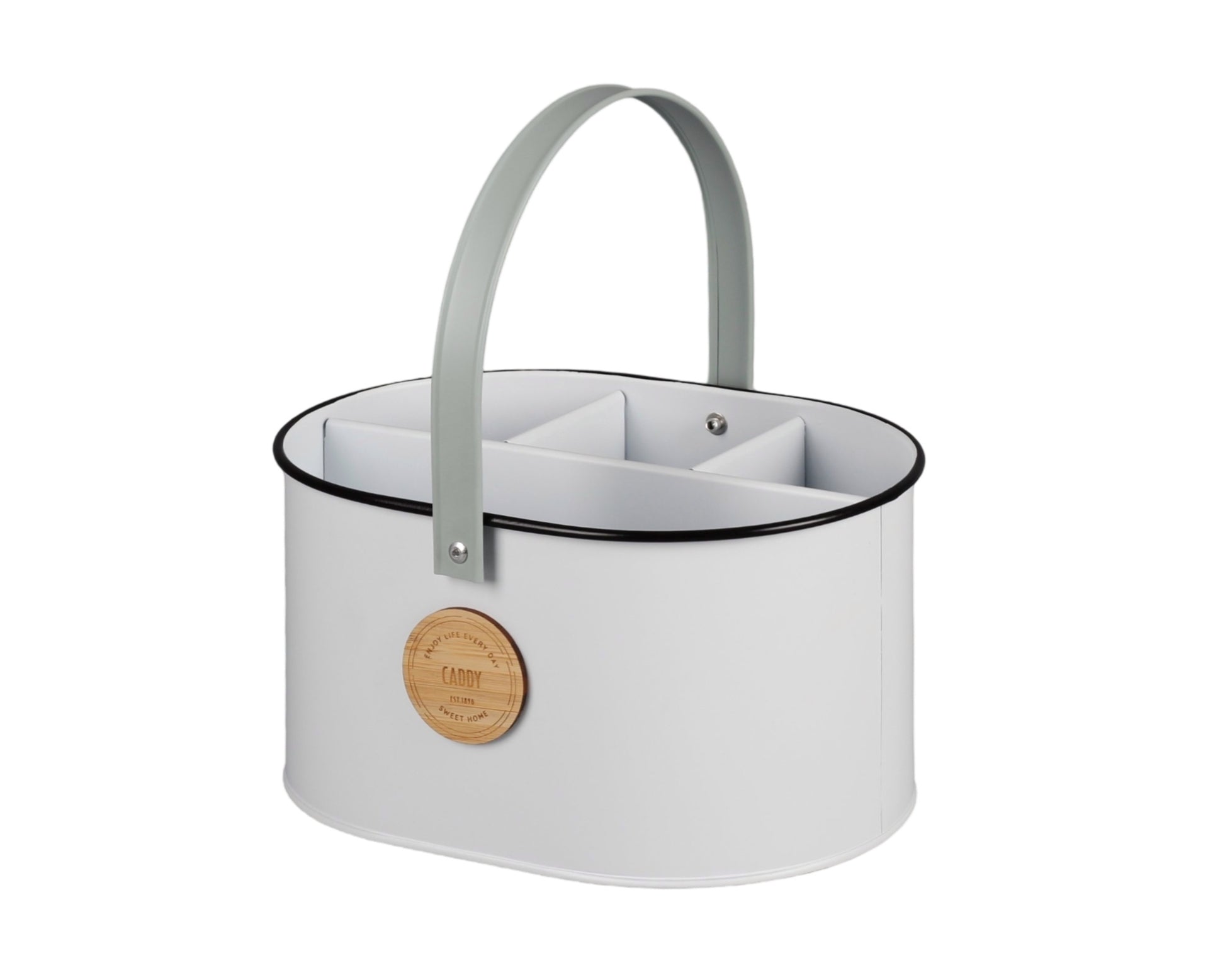 Two Tone Metal Caddy Storage Tin 27cm