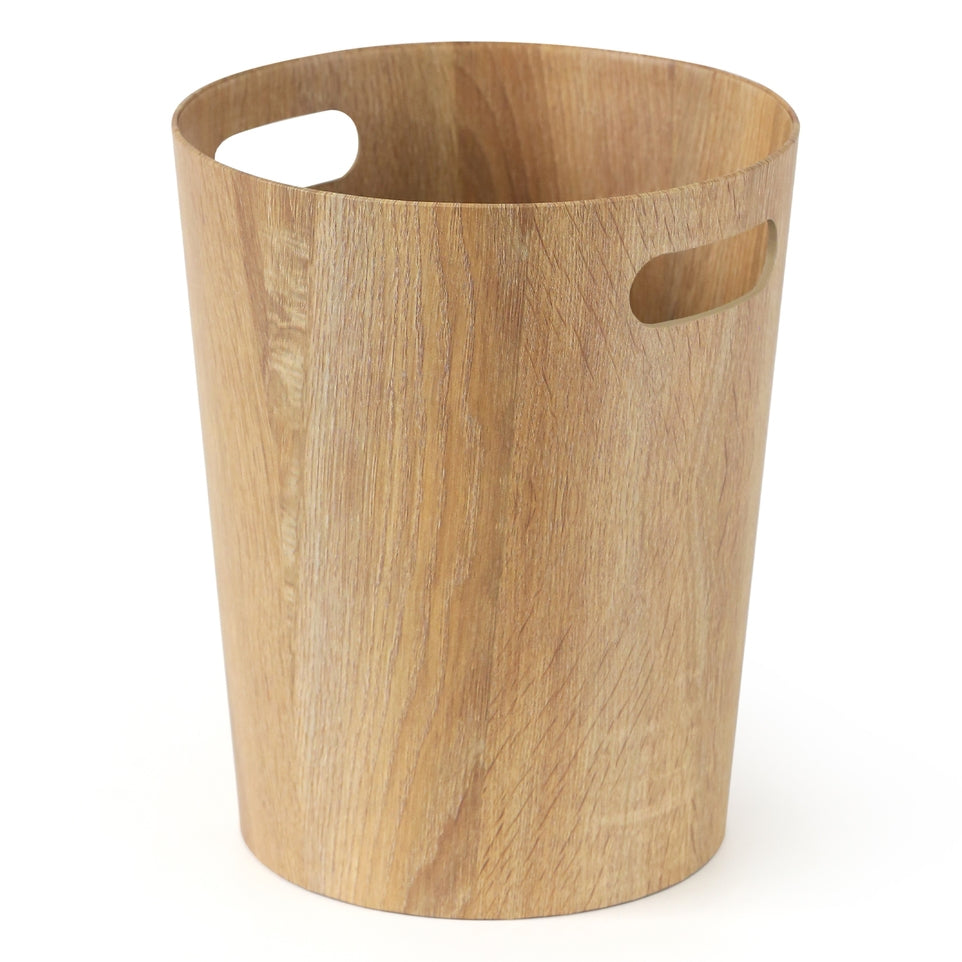 bulk 6 Woodgrain Look Round Storage Bin 30cm
