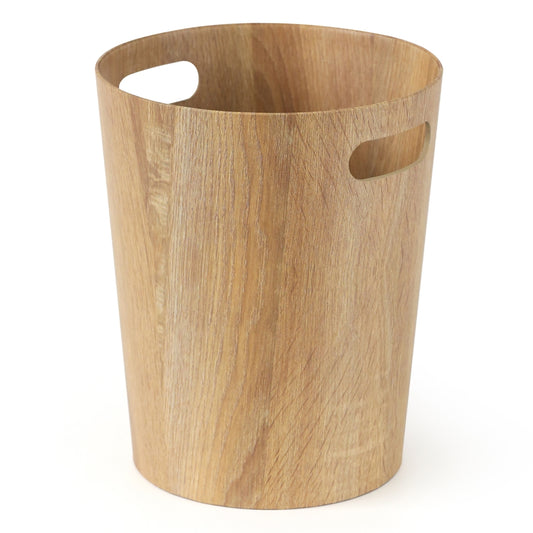 bulk 6 Woodgrain Look Round Storage Bin 30cm