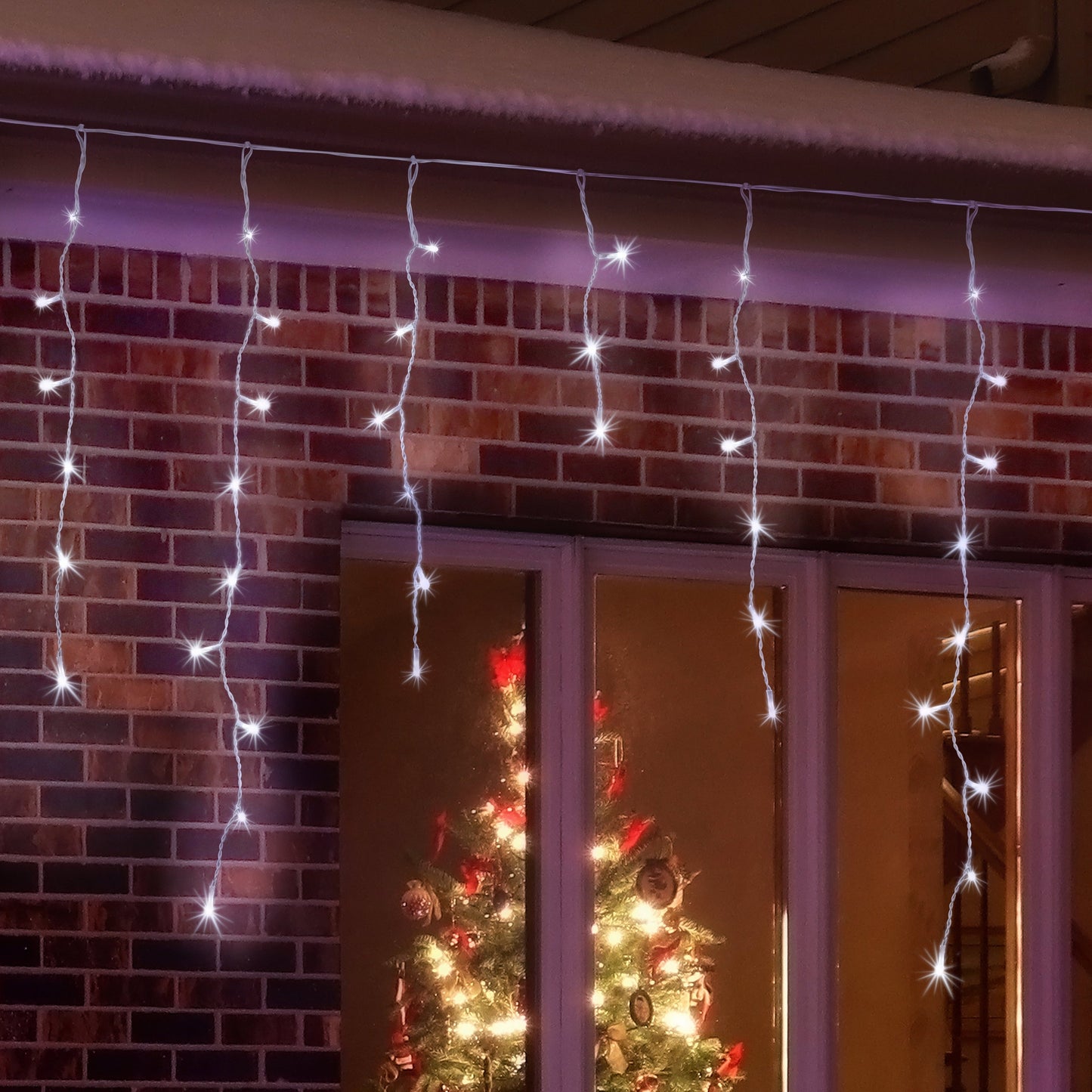 960 LEDs Snowing Icicle Lights available in 4 Colors - Blue & White