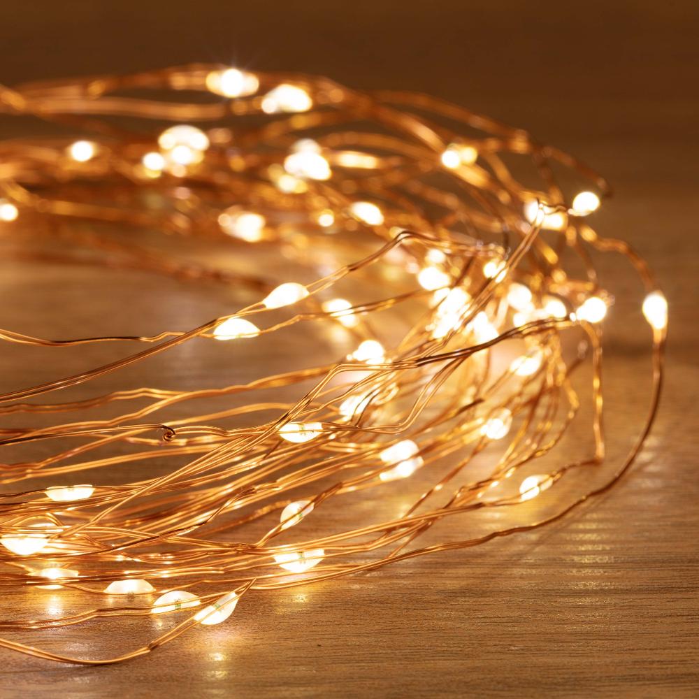 Battery Operated 30 LED Wire Pin Lights 3m, available in 3 Colors - Multicolor