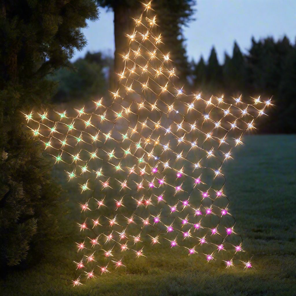 Solar 150 LED Star Net – Rainbow Color 150cm