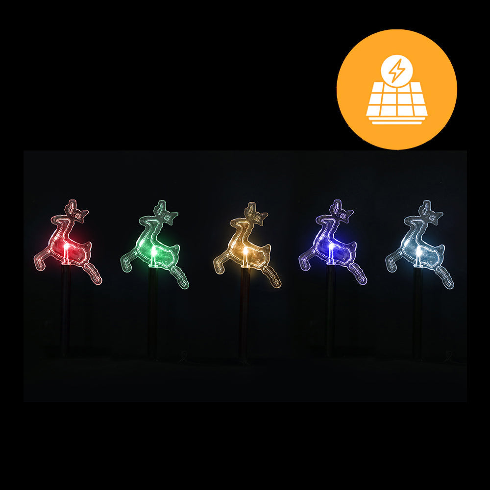 Solar Reindeer Path Lights  5 Pack, 37cm available in 2 Colors - Multicolor