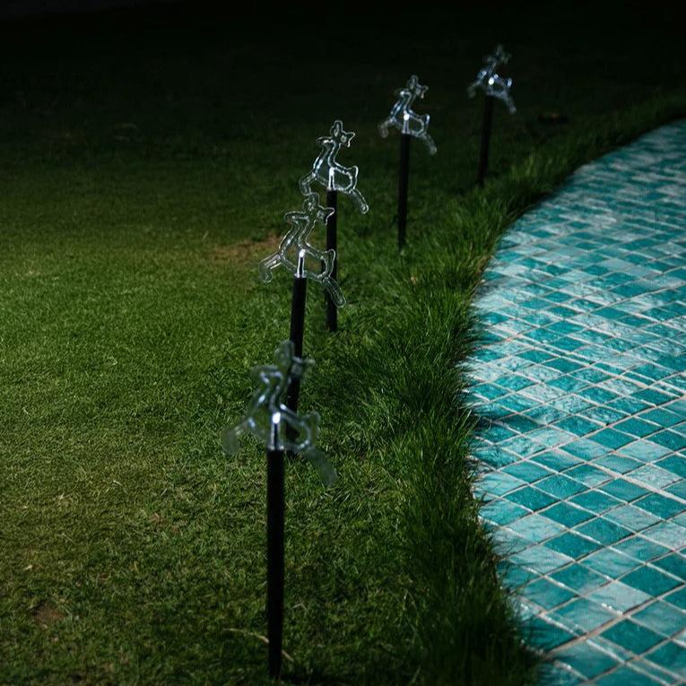 Solar Reindeer Path Lights  5 Pack, 37cm available in 2 Colors - Multicolor