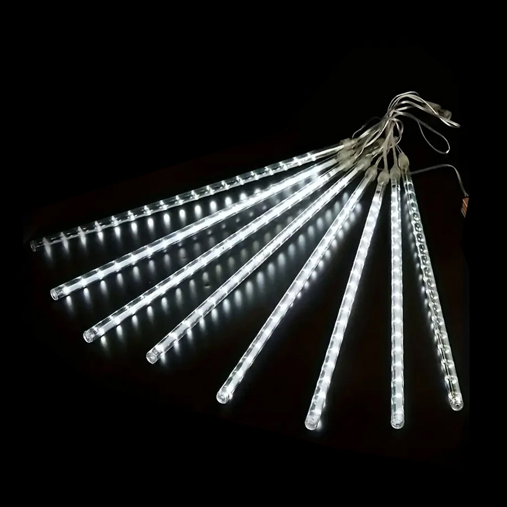 Solar Hanging Meteor LED Tubes 8 Pack, 30cm - Cool White