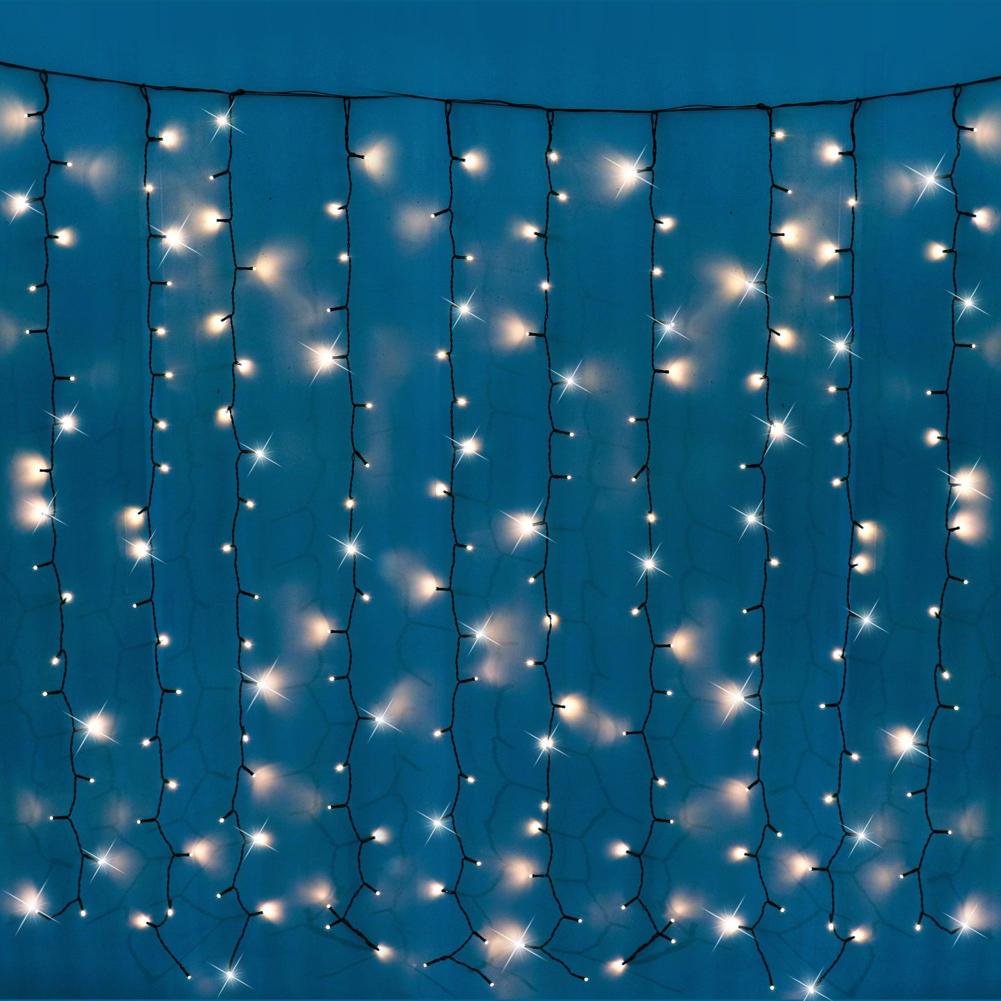 Battery Operated 200 LED Curtain Light 140 x 140cm, available in 3 Colors - Cool White