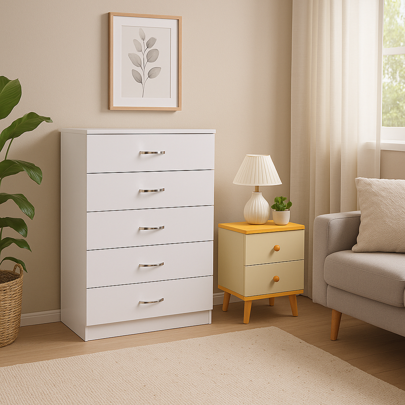 nnecn-5-layer-white-drawer-chest-storage-with-bedside-table
