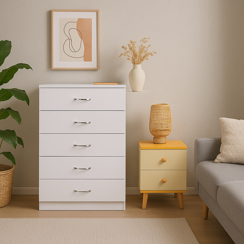 nnecn-5-layer-white-drawer-chest-storage-with-bedside-table