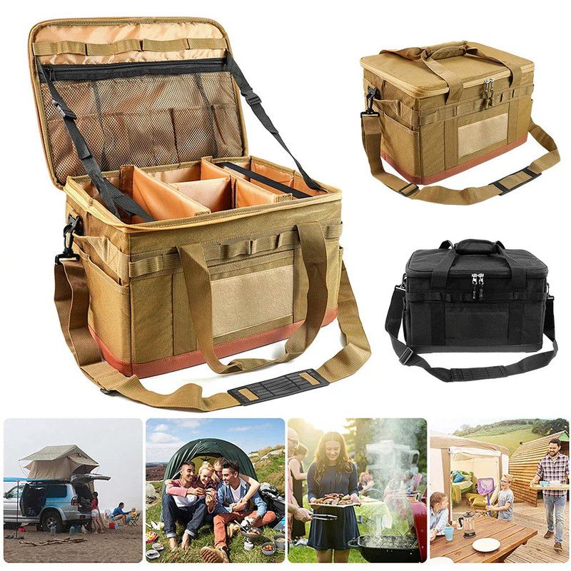 30L Camping Organizer  Storage Bag Khaki