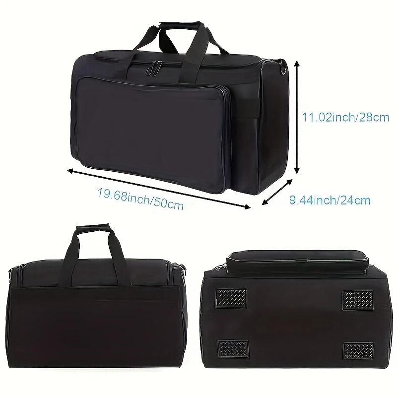 Nylon Duffel Bag with Shoe Compartment