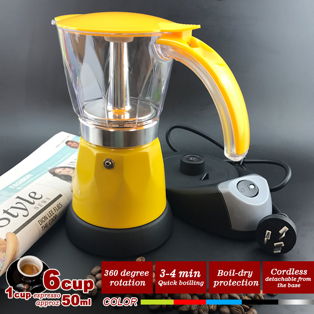 yellow-electric-moka-coffee-maker-espresso-machine-italian-classic-6-cups-auto-power