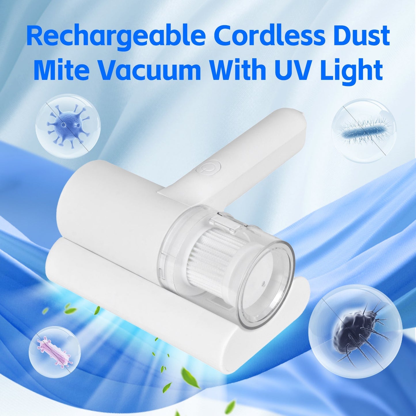 UVâ€‘C Cordless Dust Mite Vacuum Handheld Sanitizing Cleaner with 1200â€¯mAh Battery