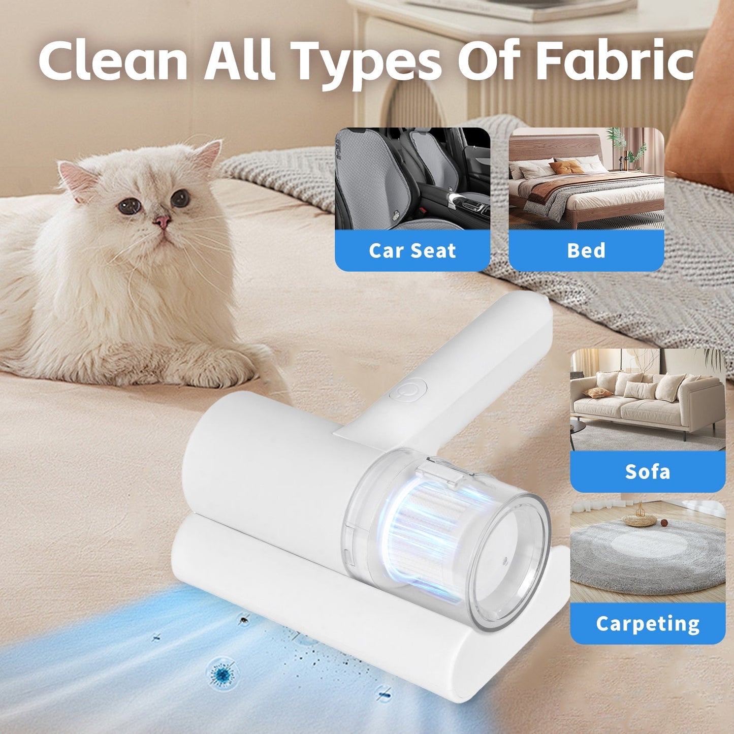 UVâ€‘C Cordless Dust Mite Vacuum Handheld Sanitizing Cleaner with 1200â€¯mAh Battery