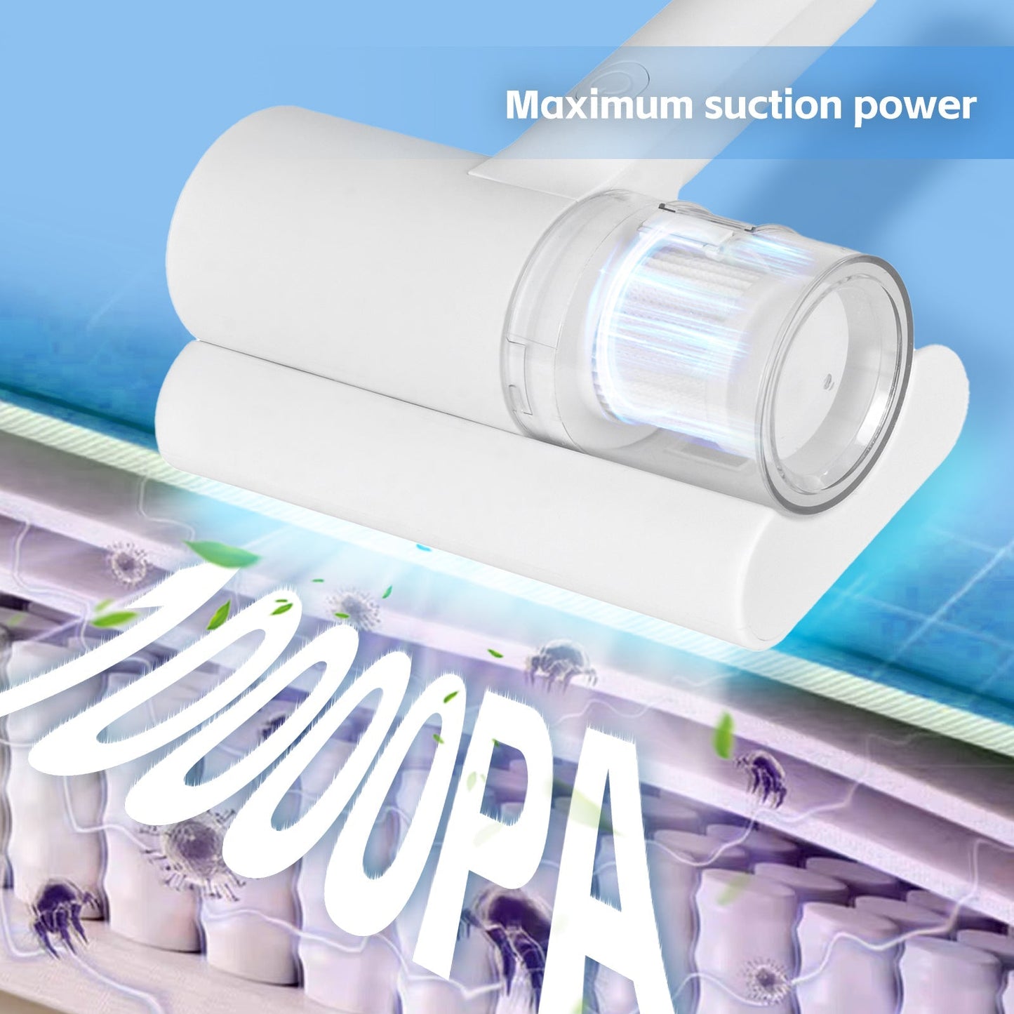 UVâ€‘C Cordless Dust Mite Vacuum Handheld Sanitizing Cleaner with 1200â€¯mAh Battery