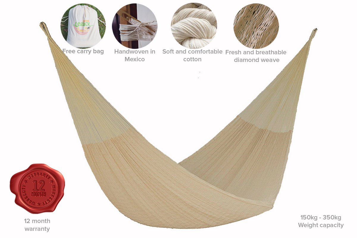 Cotton Mexican Hammock â€“ Natural â€“ King Size
