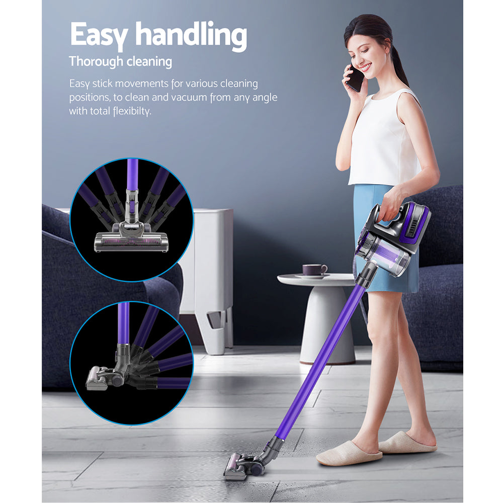 devanti-150-cordless-handheld-stick-vacuum-cleaner-2-speed-purple-and-grey at www.mallsonline.com.au