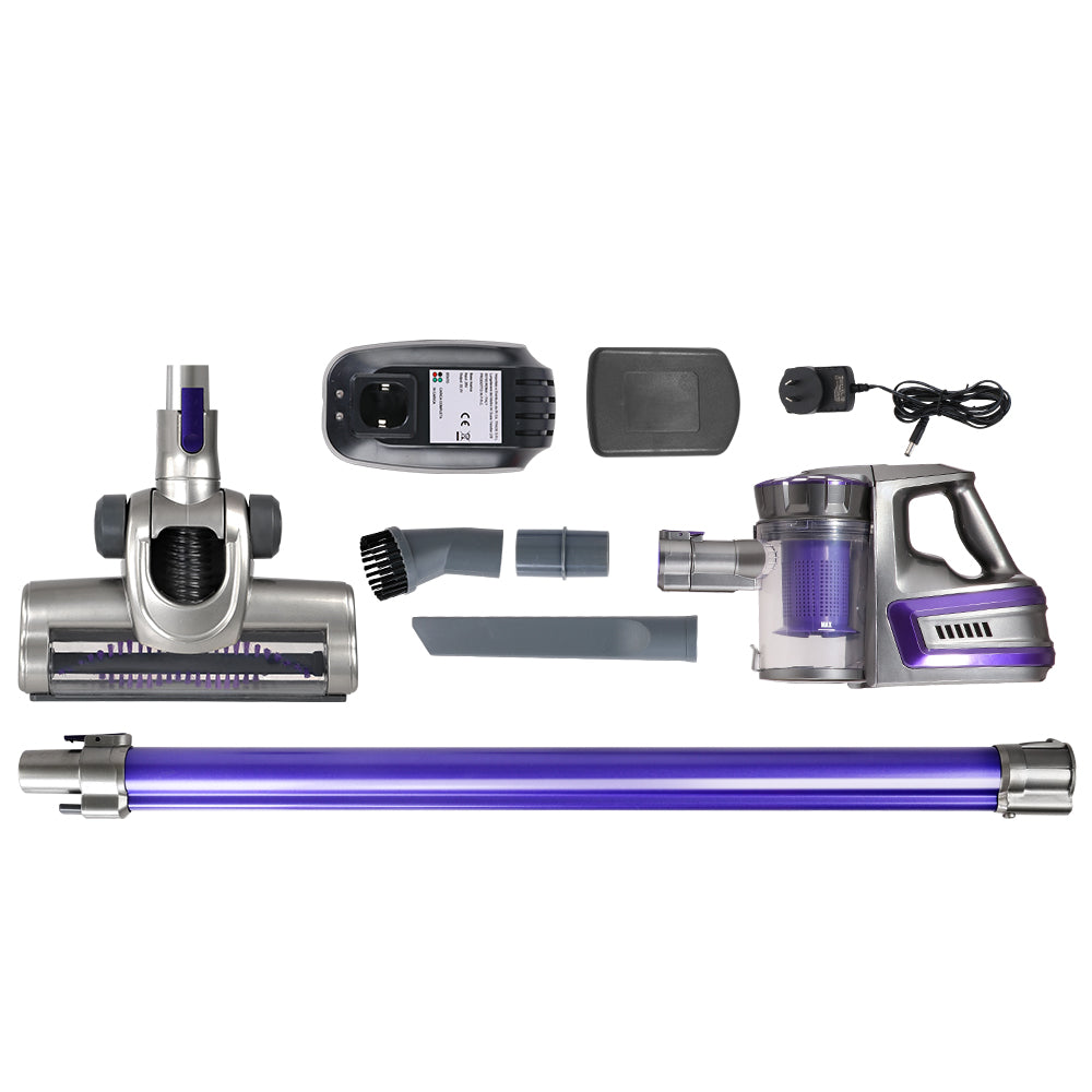 devanti-150-cordless-handheld-stick-vacuum-cleaner-2-speed-purple-and-grey at www.mallsonline.com.au