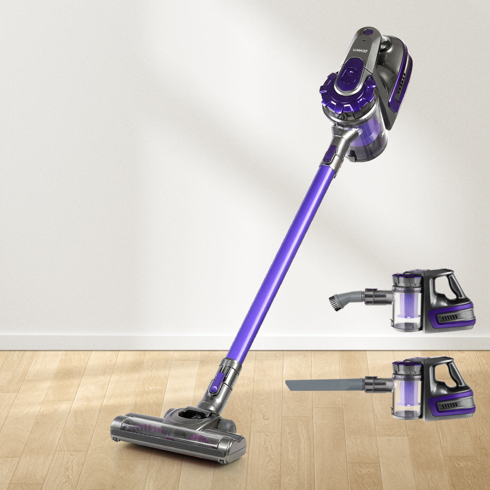 devanti-150-cordless-handheld-stick-vacuum-cleaner-2-speed-purple-and-grey at www.mallsonline.com.au