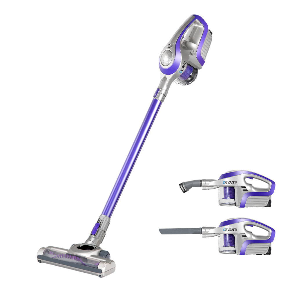 Devanti Stick Vacuum Cleaner Bagless Cordless 150W Purple