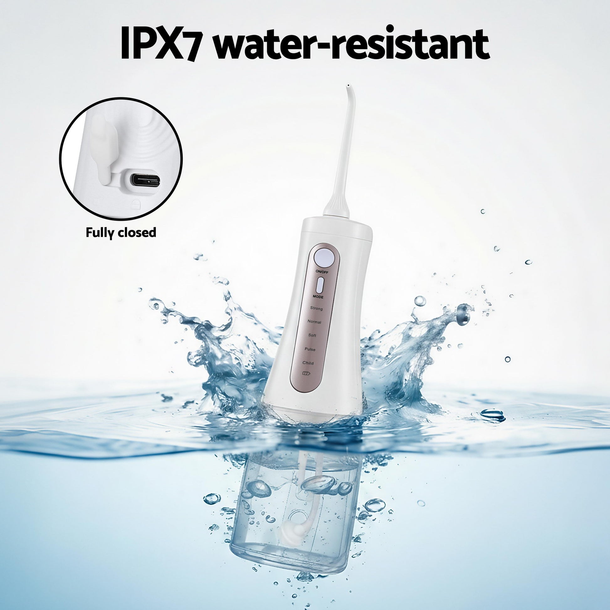 Devanti Cordless Water Flosser Dental Oral Irrigator White