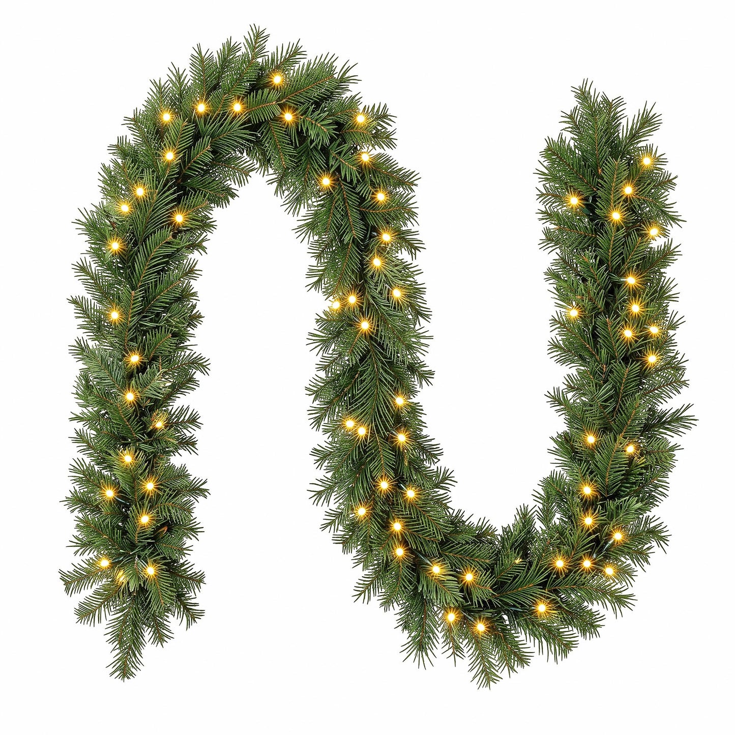 Jingle Jollys 2.7M Christmas Garland 8 Mode LED Lights Timing 200Tips Xmas Decor