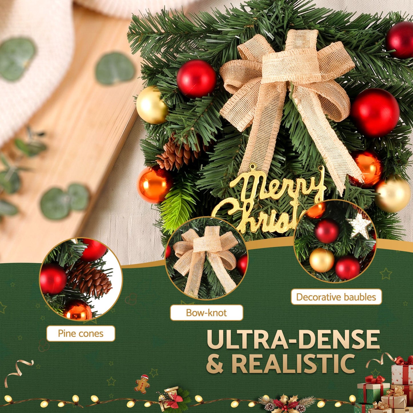 Jingle Jollys Hanging Christmas Garland 50CM Ornaments Party Decorations