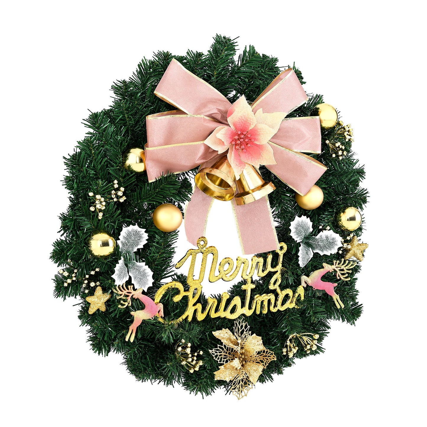 Jingle Jollys Christmas Wreath 60CM Garland Flowers Baubles Party Decorations
