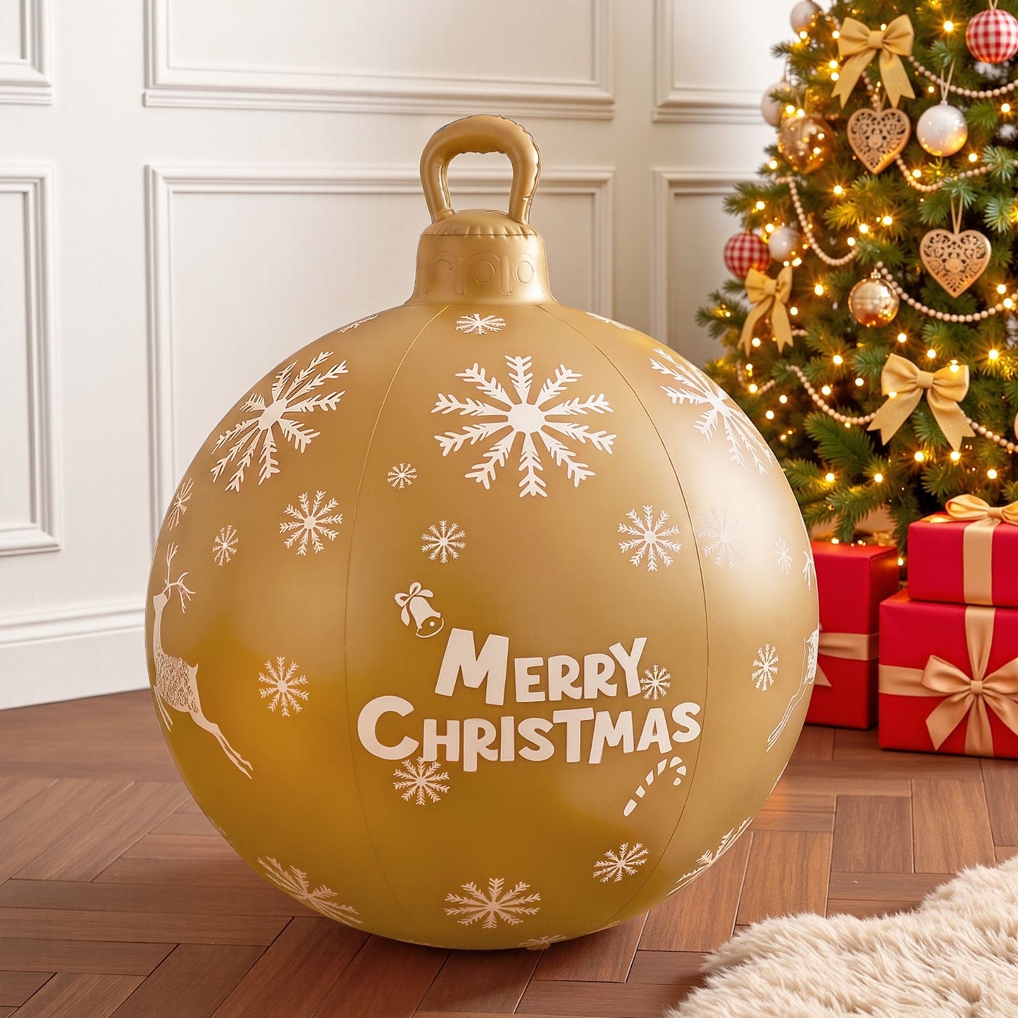 Jingle Jollys Christmas Inflatable Ball Bauble 60cm Outdoor Decoration Gold