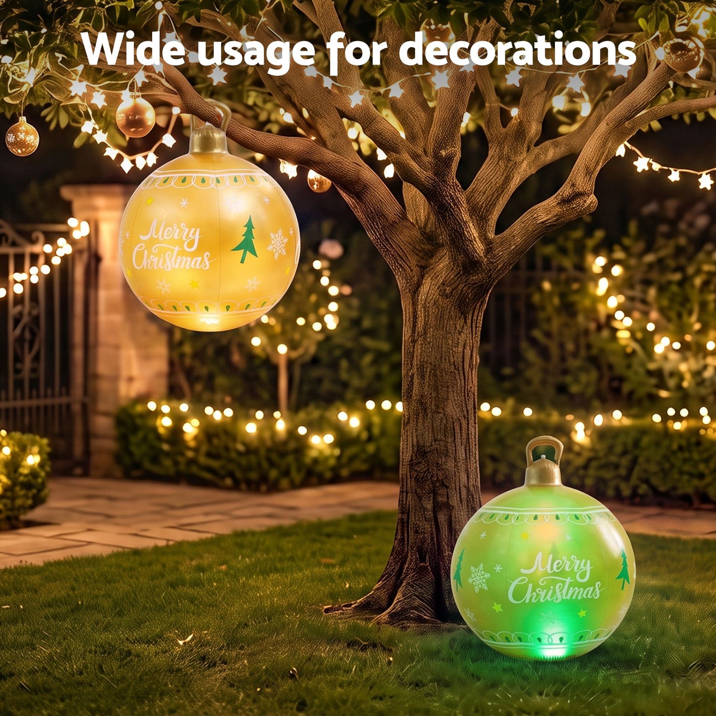 Jingle Jollys Christmas Inflatable Ball 60cm Led Illuminated Xmas Decoration