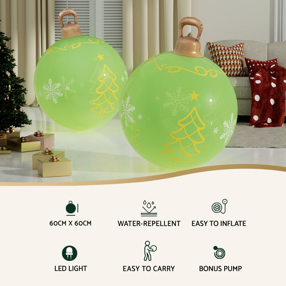 Jingle Jollys Christmas Inflatable Ball 60cm Led Illuminated Xmas Decoration