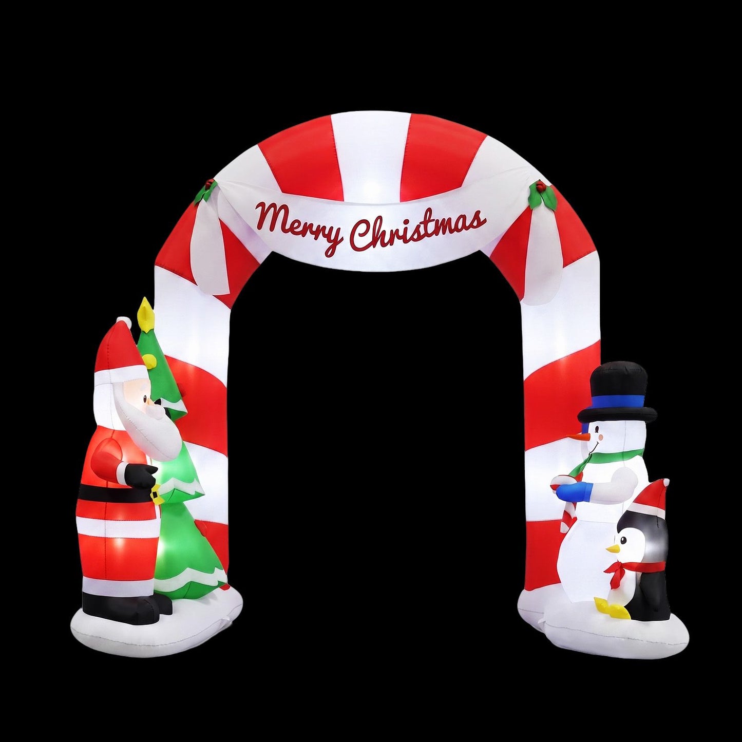 Jingle Jollys Christmas Inflatable Archwary Santa 3M Illuminated Decorations