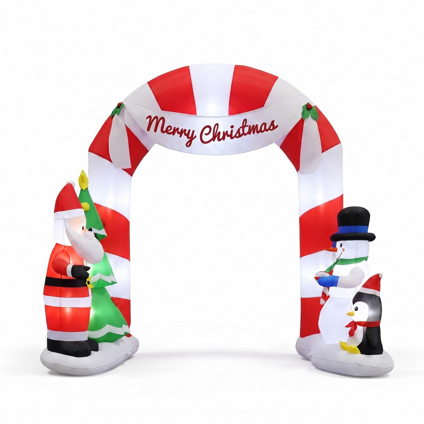 Jingle Jollys Christmas Inflatable Archwary Santa 3M Illuminated Decorations